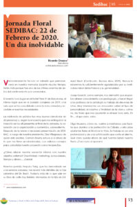 Article Revista Sedibac 96 sobre la Jornada Floral